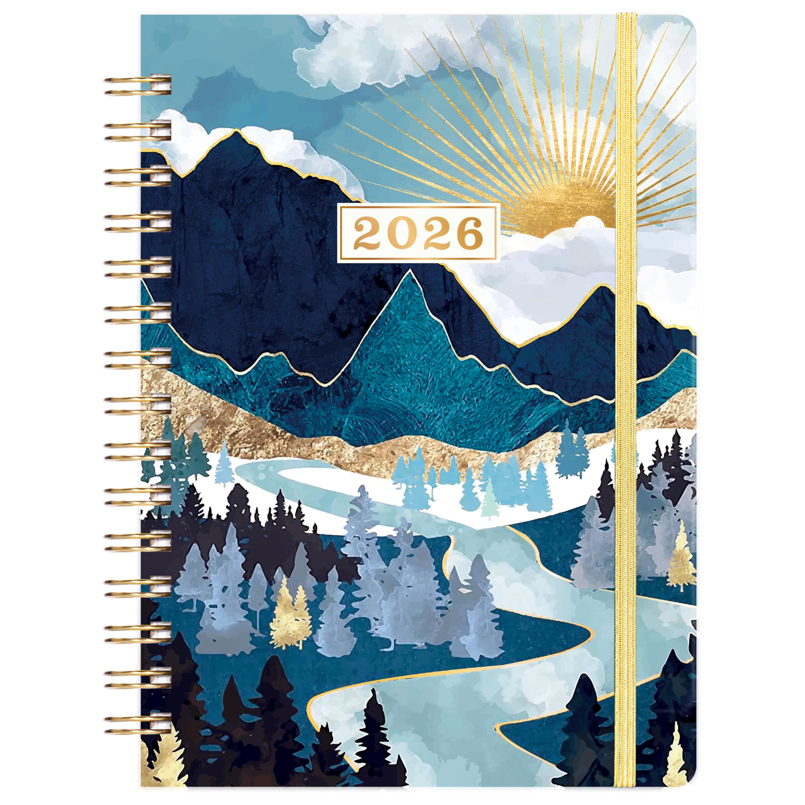 Diary 2026 - A5 Diary Week to View from January 2026 to December 2026, Pen Holder, Inner Pocket, 21.5 x15.5 x1.5 cm, Blue