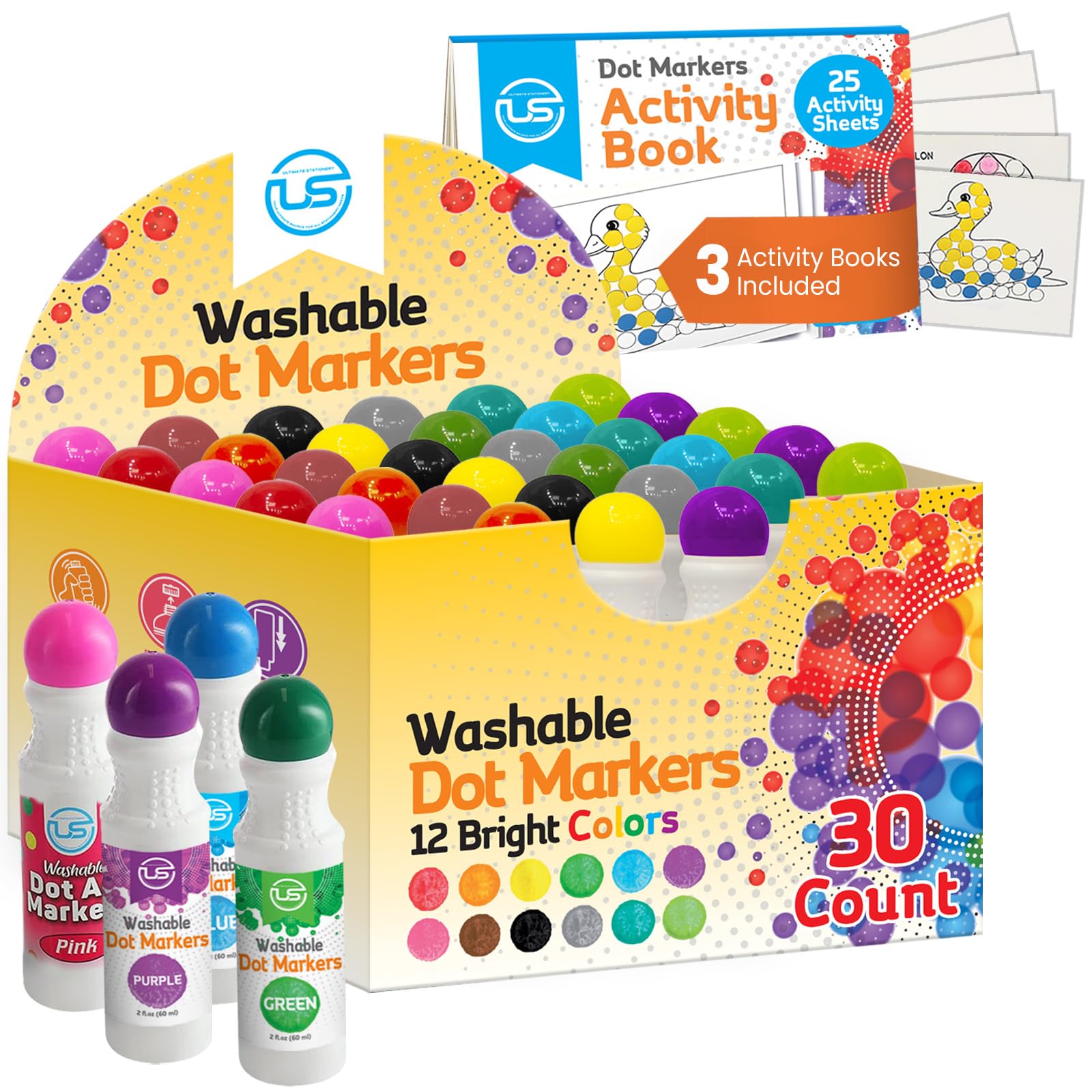 Dot markers, Dot Markers for Toddlers, Dot Art, Dot Paints Washable for Kids, Bingo Daubers, Washable Dot Markers Toddler Arts and Crafts