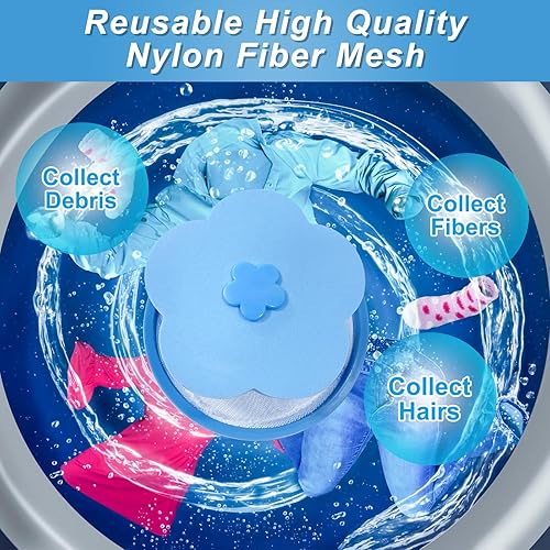 Miniatura 4 de Atrapa pelusas para lavandería, removedor de pelo de mascotas para lavandería, bolsa de malla flotante para lavadora, bolsa de malla de pelusa