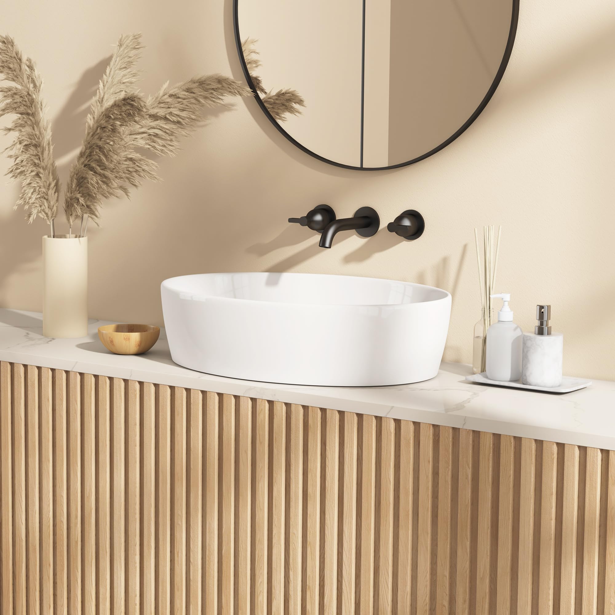Eridanus Lavabo Oval, Porcelana, Blanco, 550x410mm