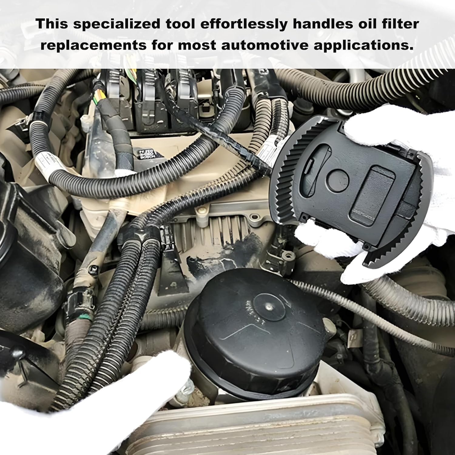 Oil Filter Wrench for Car, 2-3/8 to 3-1/8 Inch Adjustable Oil Filter Remover with Non-Slip Serrated Jaws, 1/2" Drive Wrench Cap Style Removal Tool for Spin-on Engine Filters
