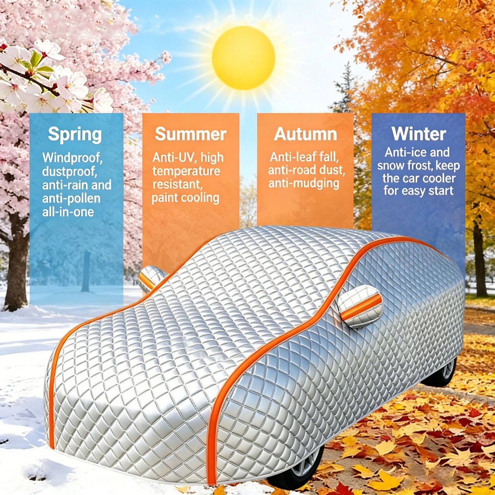 Funda Antigranizo Coche para C upra Terramar | Ecológico, Material De Mayor Grosor, Resistente a Desgarros y Duradero, Incluye Bolsa De Almacenamiento, Forro De Algodón