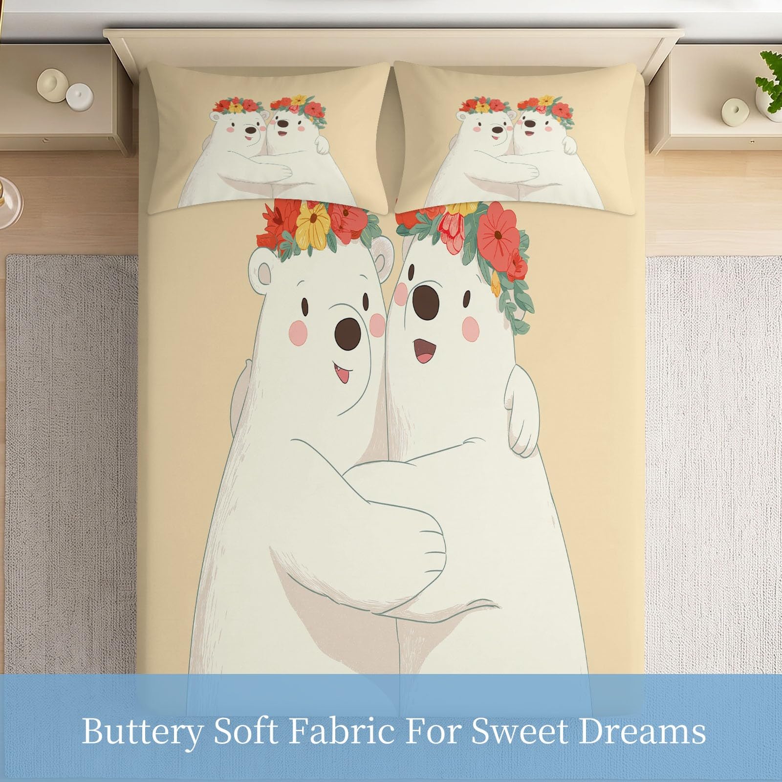 Lenzuolo con angoli, per letto super king size, 180 x 200 cm, motivo animale dei cartoni animati, con tasca profonda 30,5 cm, facile da pulire, morbida microfibra spazzolata, resistente allo