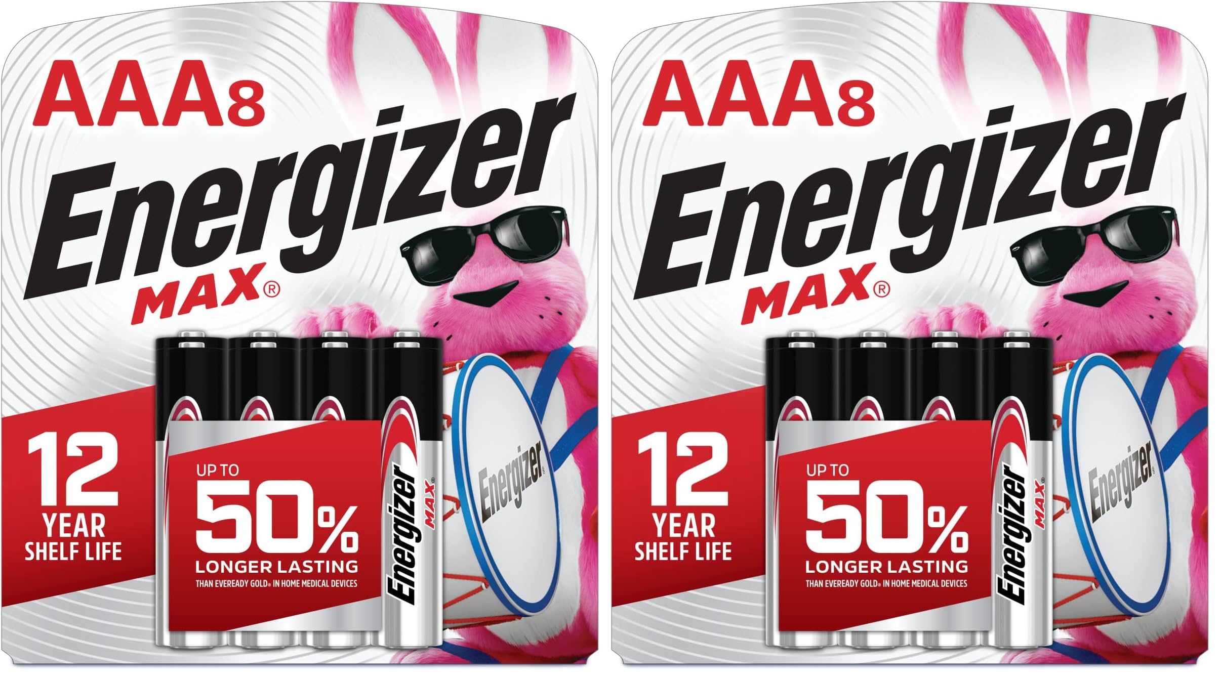 Energizer AAA Batteries Max Triple A Alkaline 8 Count Pack of 2