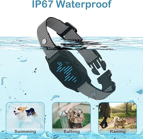 Miniatura 6 de Collar de perro, collar de descarga eléctrica para perros grandes con 4 modos de entrenamiento pitido, vibración, choque eléctrico, buscador de