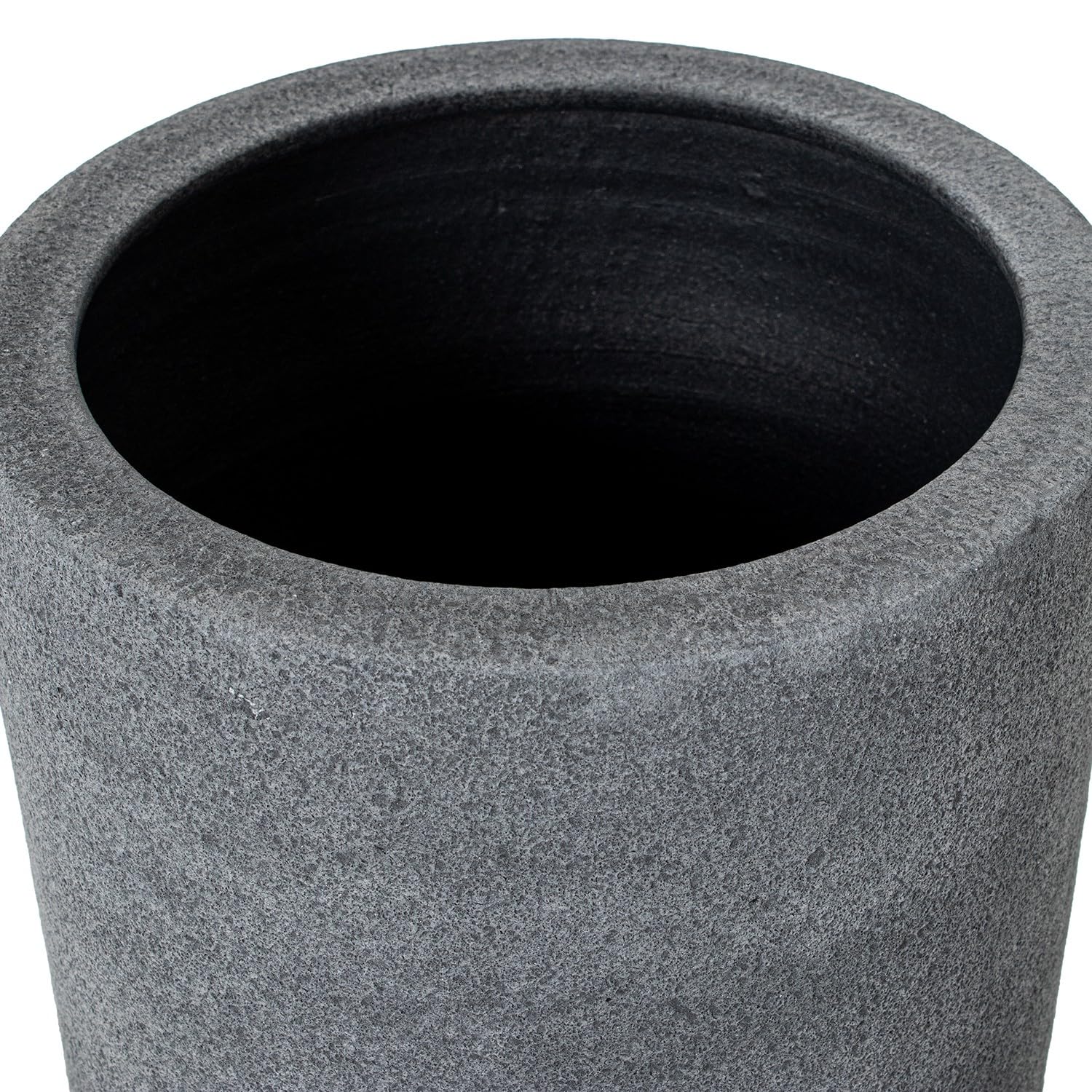DRW Paraguero Redondo de Ceramica en Antracita 25x25x50 cm