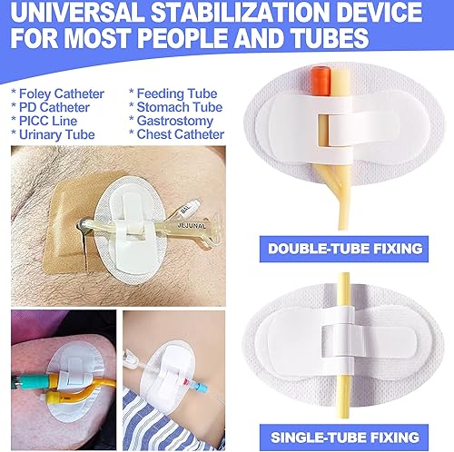 Miniatura 5 de Foley - Dispositivo de estabilización de catéter (paquete de 5)  Sujeta el tubo individualdoble, el tubo G y el tubo de alimentación en su lugar,