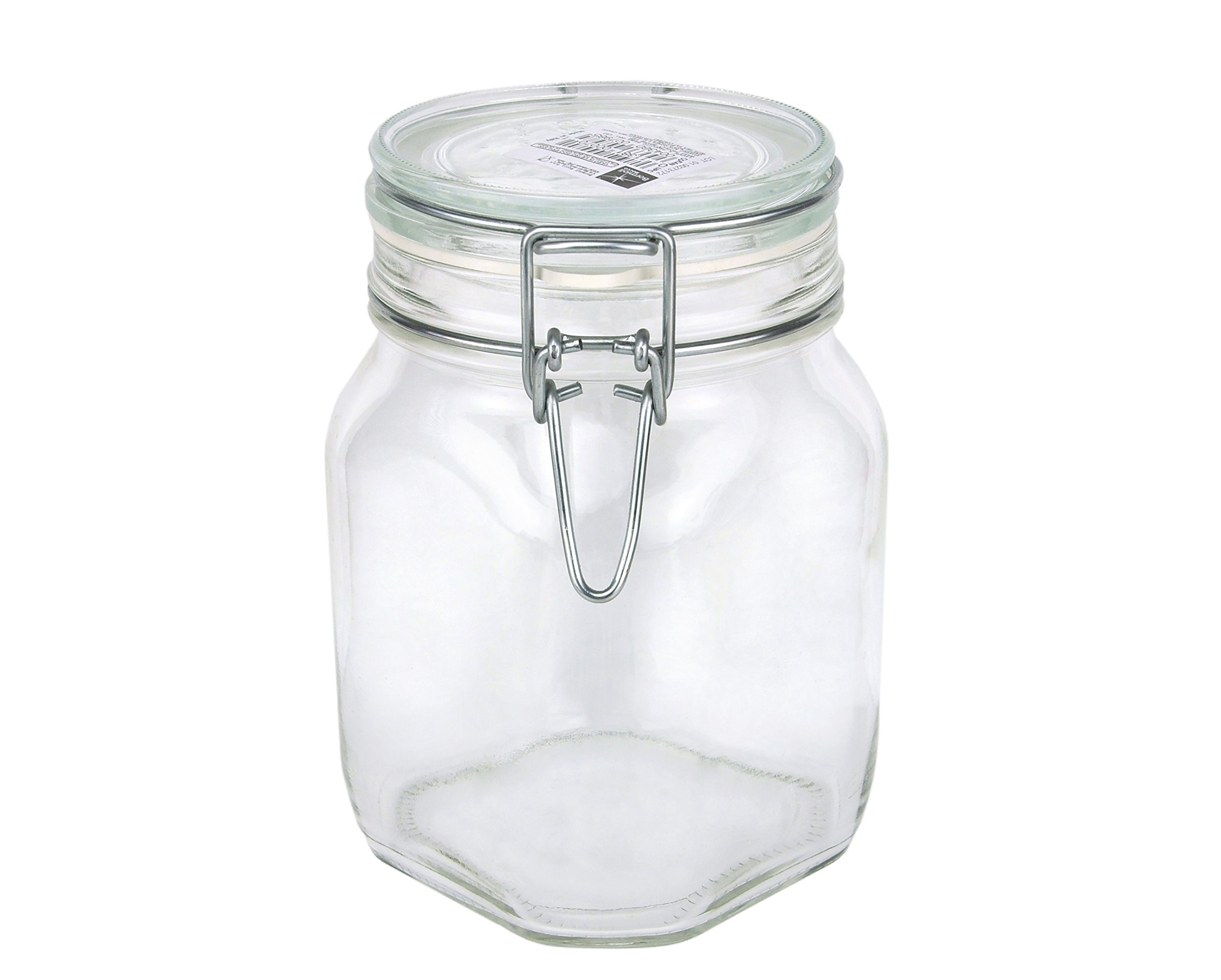 Bormioli Fido - Juego de 12 tarros (1,0 L, cierre hermético, incluye cuaderno de recetas)