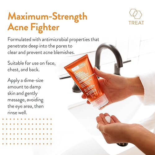 Miniatura 5 de Acne Free Lavado limpiador espumoso de peróxido de benzoilo severo al 10  máxima resistencia para reducir y prevenir las manchas del acné