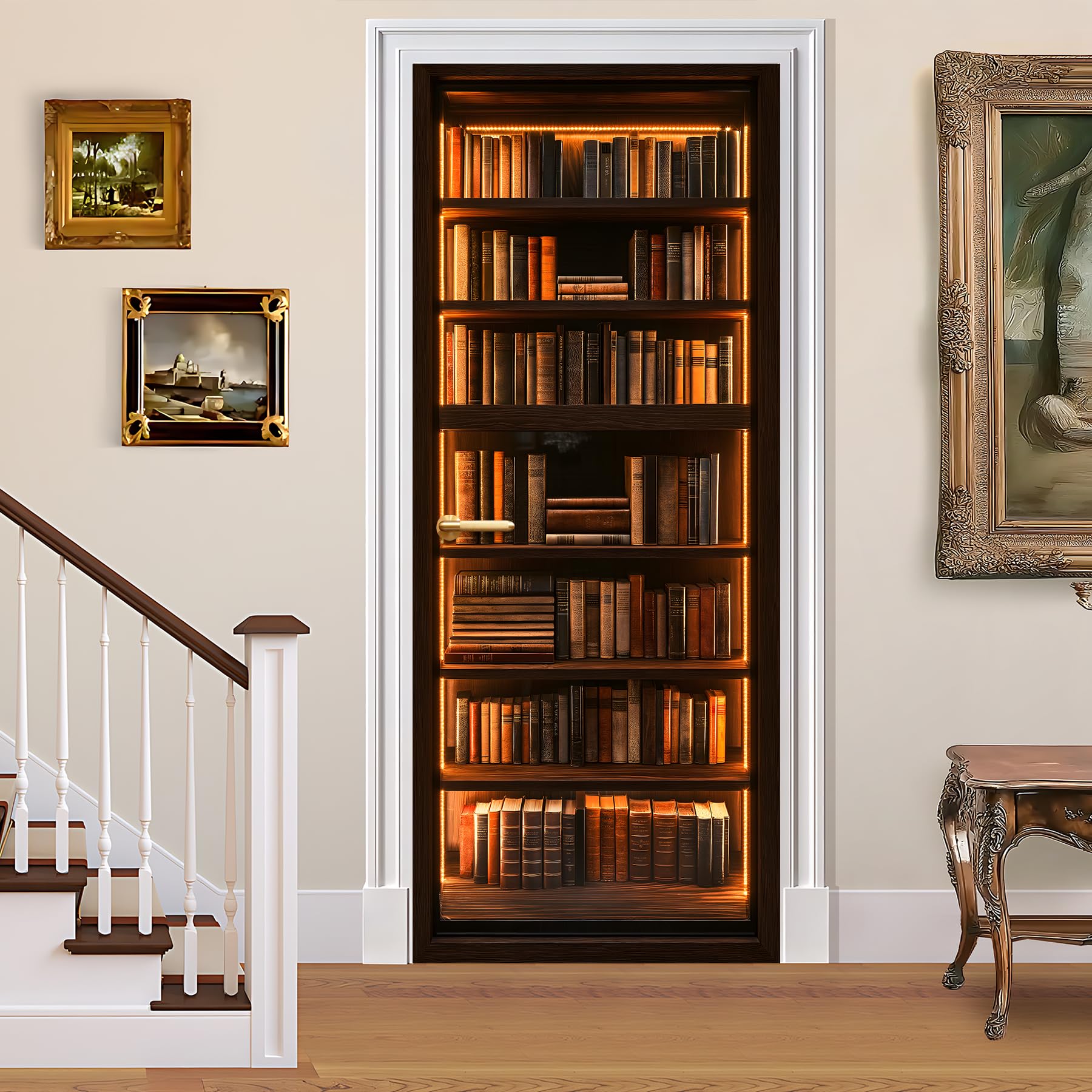 BVBOX 3D Door Decals Stickers Peel Stick Wall Murals Vinyl Wallpaper Self-Adhesive Mural Door Covers Decorative for Furniture Home Decor