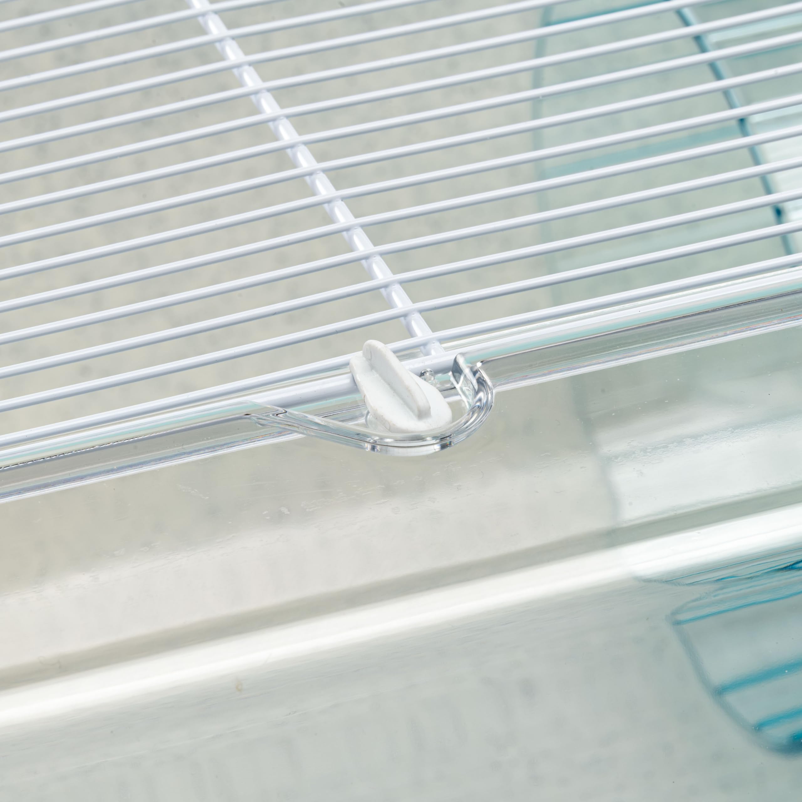 Ferplast Duna Hamster, Gabbia per Criceti e Topolini, Habitat Modulare con Ruota, Nido, Beverino e Ripiano, Coperchio Trasparente, 71 x 46 x h 31 cm
