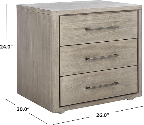 Miniatura 2 de SAFAVIEH Couture Home Collection - Mesita de noche de madera con 3 cajones (totalmente montada)