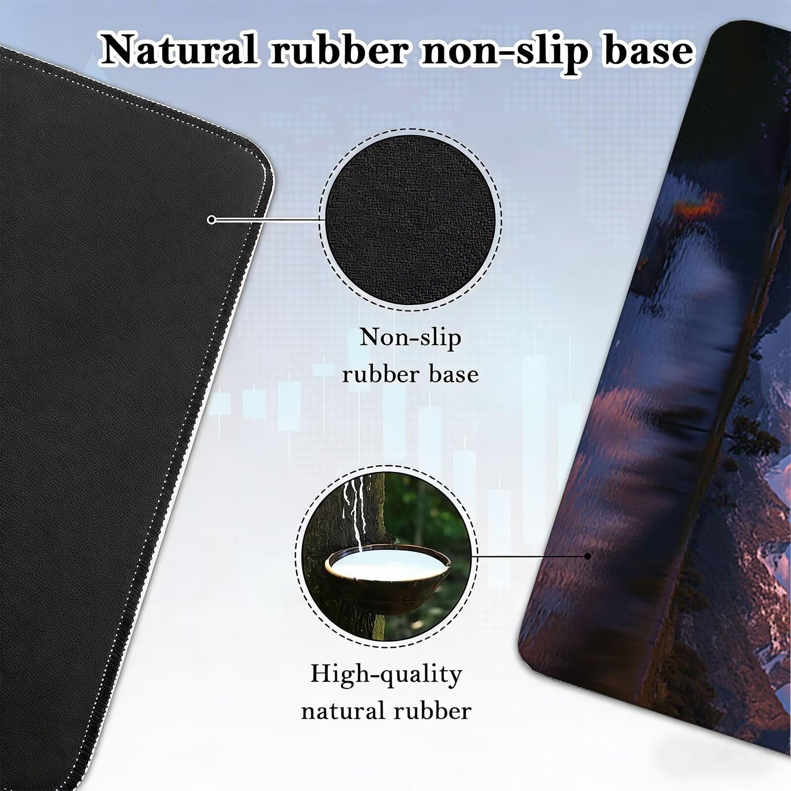 Tappetino Mouse XXL, 70x140cmx3mm Mouse Pad Impermeabile Grand, Gaming Tappetino Per Mouse, Base Antiscivolo in Gomma, Accessori Scrivania, Ufficio Accessori, Cavallo Bianco JX6B-12