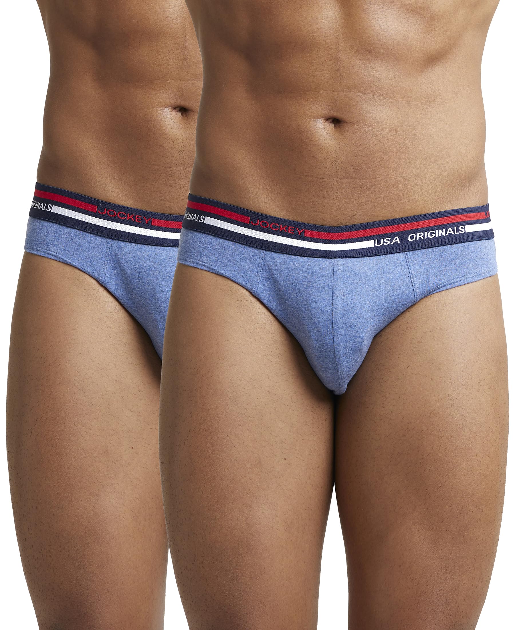 US49 Men's Super Combed Cotton Solid Brief with Ultrasoft Waistband (Pack of 2)-image-41