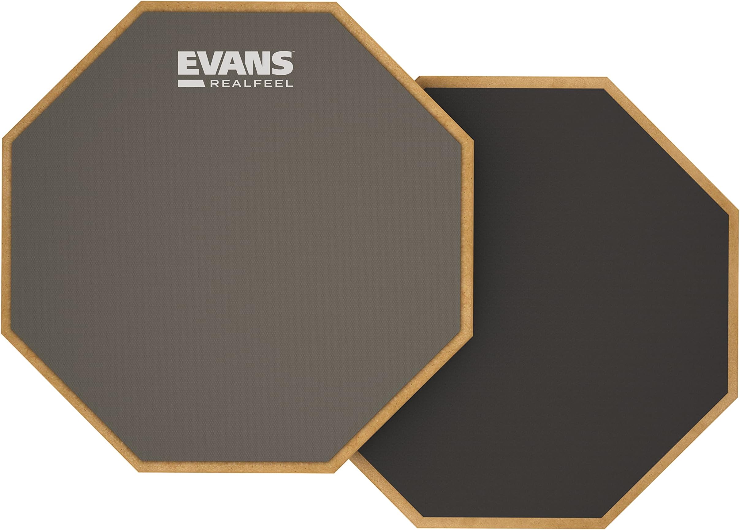 Evans RF-6D RealFeel - Drum Practice Pad - Drum Pad - Drummer Practice Pad - Gum Rubber & Neoprene, 2 Sided, 6 Inch, Gray