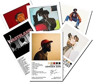 Brent Faiyaz Poster Set - A.M. Paradox poster Lost poster Sonder Son poster Wastelan poster 6 Piece Canvas Print (8x12 Inch, Unframed)