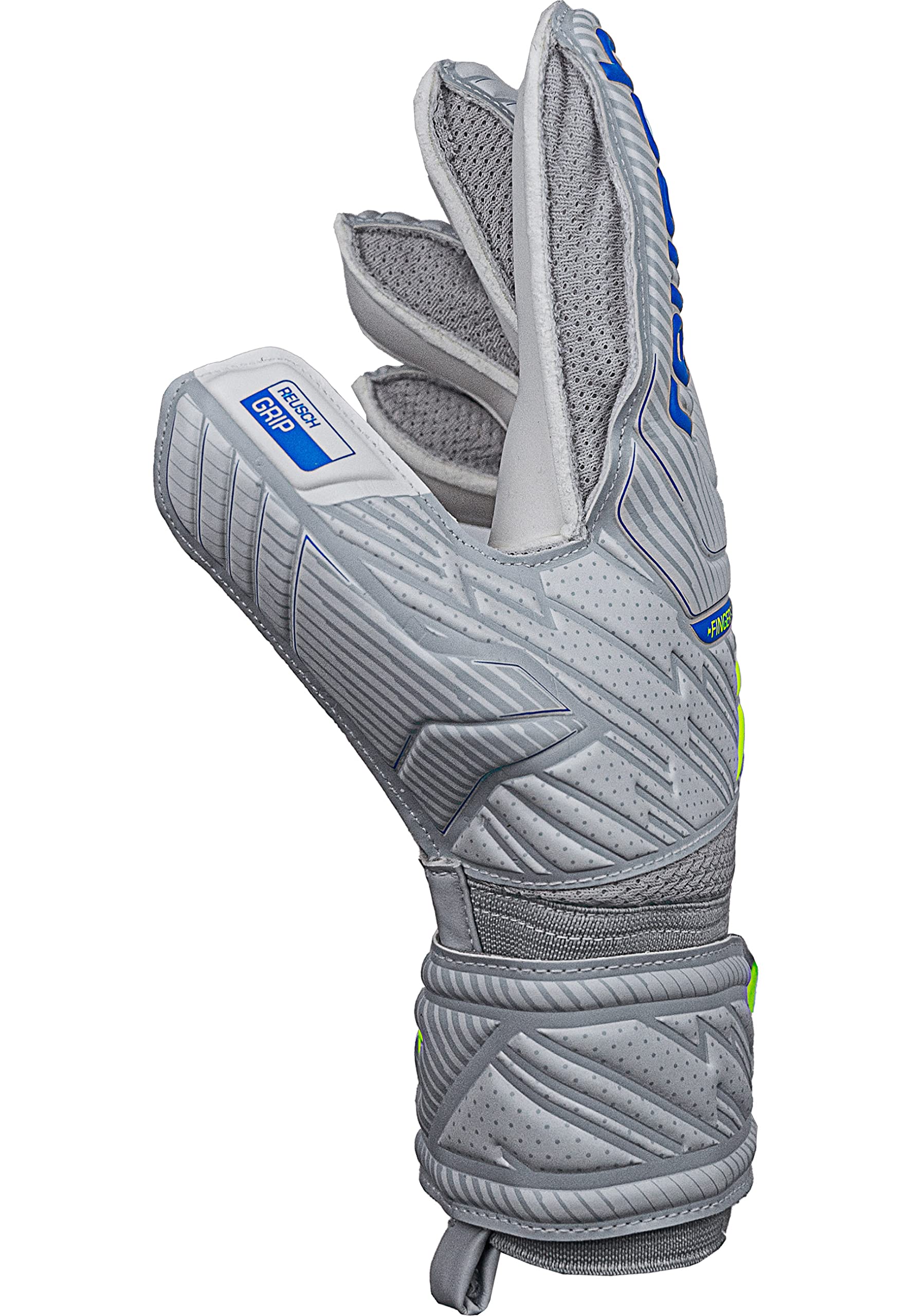 Reusch Męskie rękawice bramkarskie Attrakt Finger Support unisex z zewnętrznym szwem i przyczepnością, odpowiednie do wszystkich powierzchni boiska, rękawice piłkarskie z ochroną palców dla dorosłych