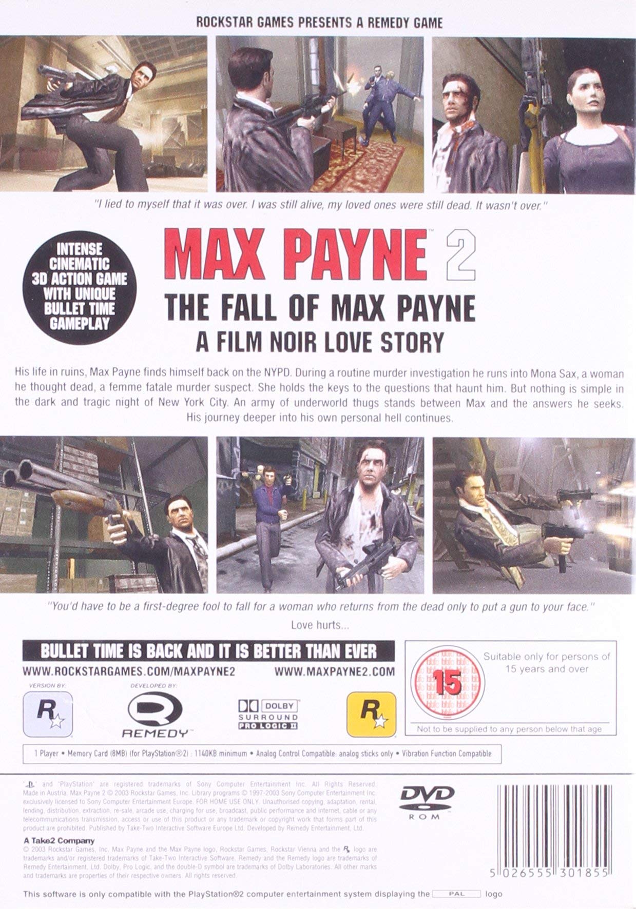 Max Payne 2 The Fall Of Max Payne - Version Promo Press Pour PS2 (PAL, Allemand/anglais) En Bon état