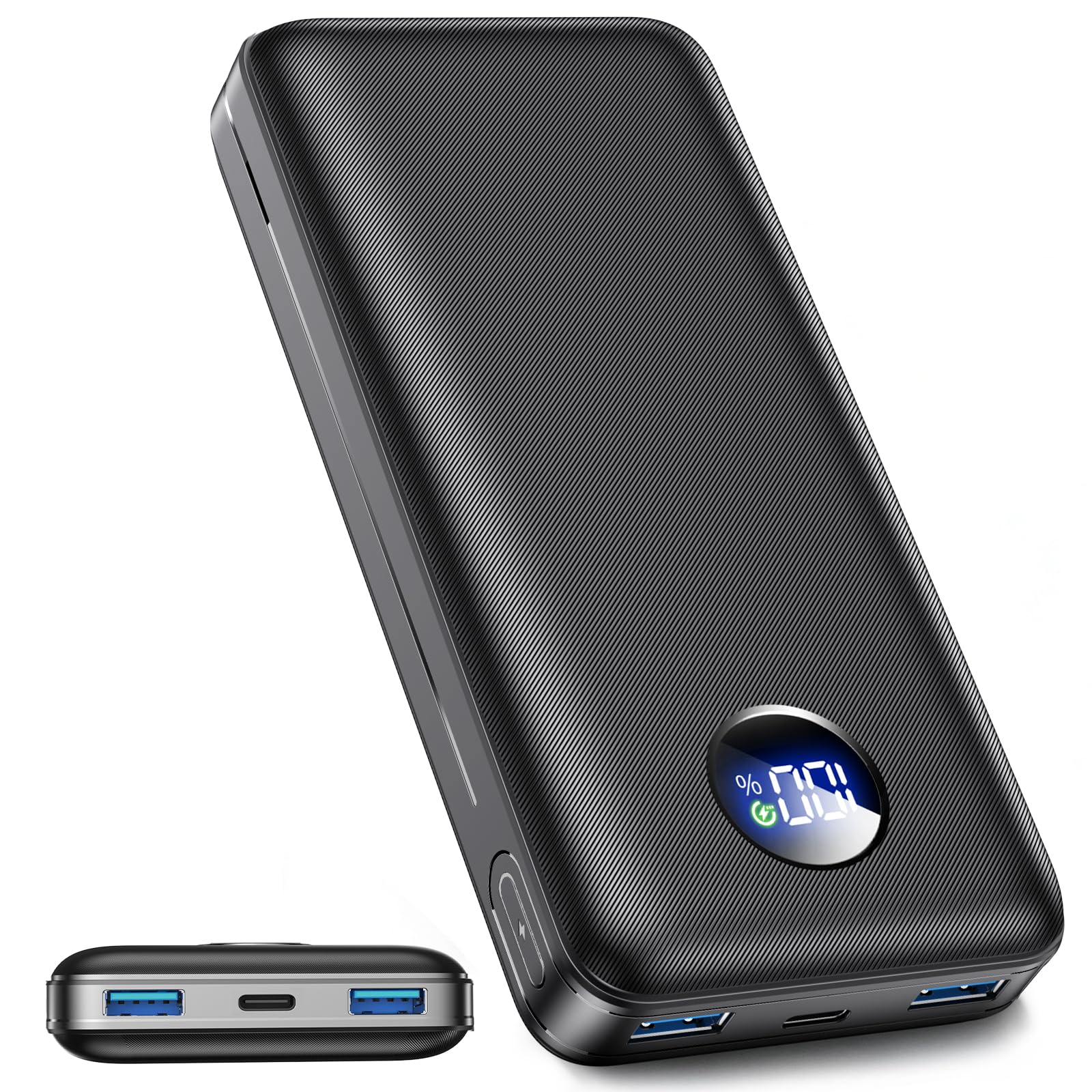 Power Bank, 26.800mAh Powerbank, Externe Handy-Akkus mit 22.5-W-Schnellladefunktion, USB-C-Eingang & -Ausgang, PD 3.0 und QC 4.0. Kompatibel mit iPhone 17, 16, 15, 14, für Samsung Galaxy S25,Schwarz