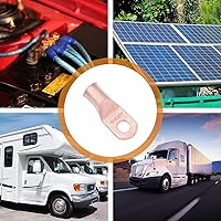 Vista 14 de SELTERM - 2 terminales de anillo resistentes para cable de batería, calibre 4 AWG, pernos de 3/8 pulgadas, terminales de calibre 4, ojales de cobre