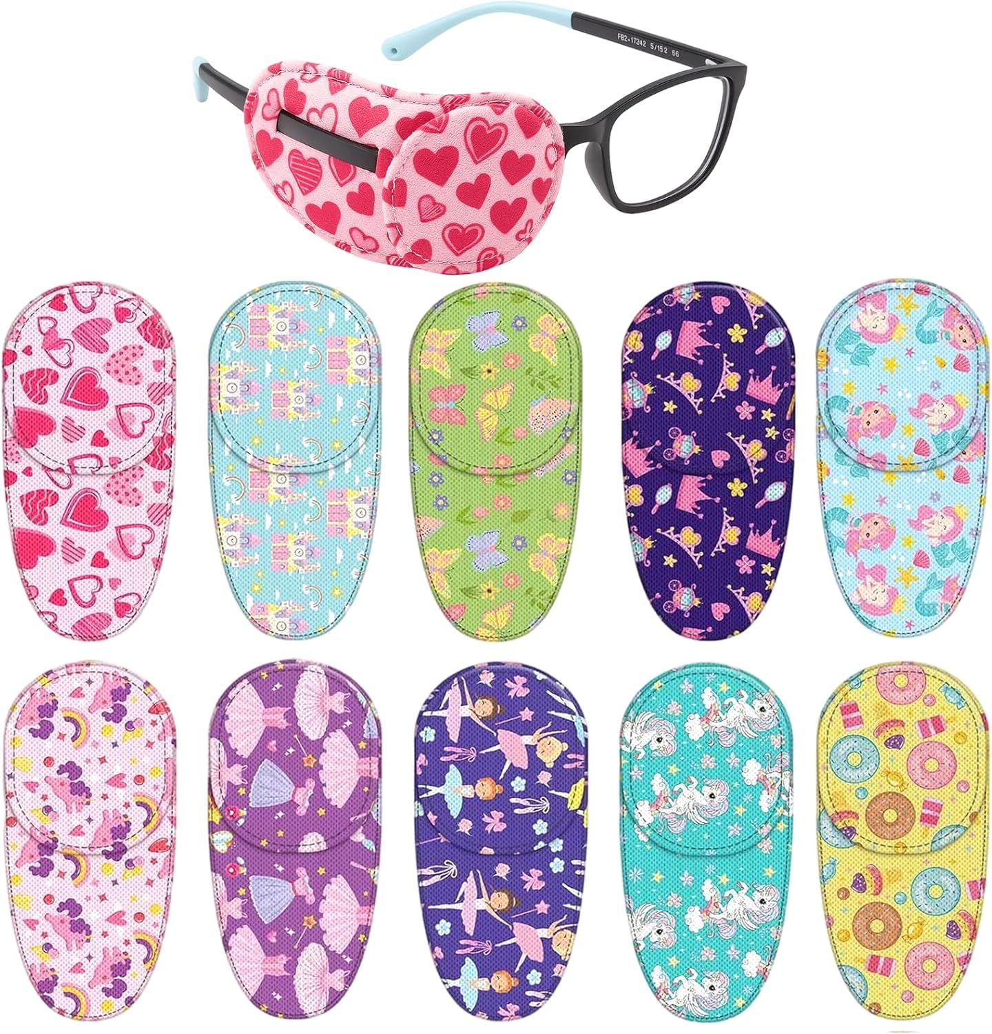 4Pcs Lazy Eye Patch, One Eye Patch for Glasses, Cute Eyepatch Shading Cover Fit Left & Right Eyes, Matching Daily Shading (Random Patterns)-image-31