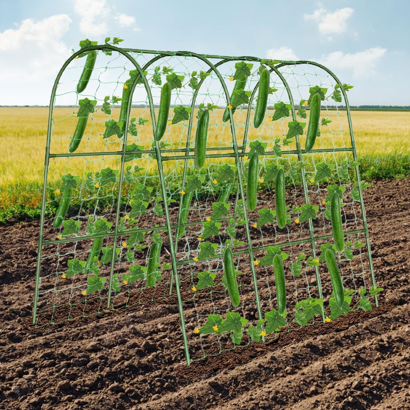 Enrejado Para Pepinos Metálico Reforzado Resistente A La Intemperie | Enrejado Vegetal Para Pepinos Soportes Temporales Y Estacionales Para Guisantes, Uvas, Tomates, Calabazas Y Berenjenas