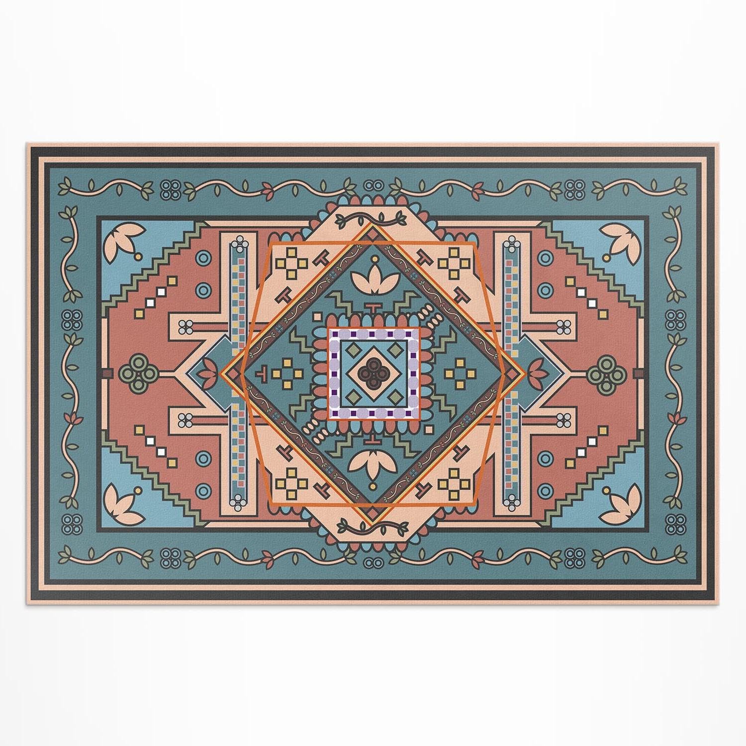 Tapis de terrasse géométrie arabe chic tapis extérieur haut de gamme 120x180