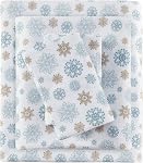 True North by Sleep Philosophy Cozy Flannel Warm 100% Cotton Sheet - Novelty Print Animals Stars Cute Ultra Soft Cold Weather Bedding Set, Twin, Grey Geo 3 Piece