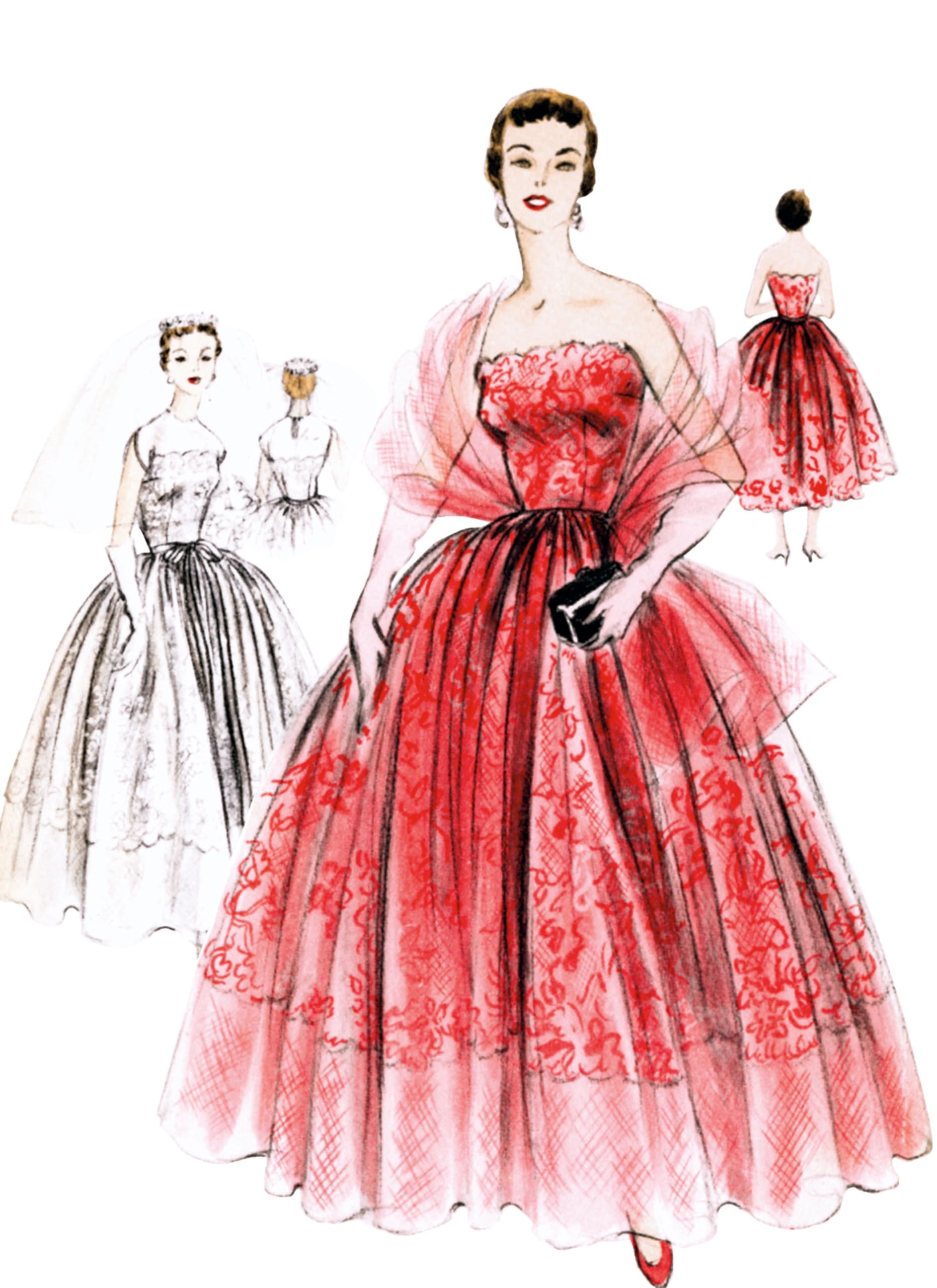 Amazon.com: Vogue V2061Y5 Misses' Vintage 1954 Evening Dresses and Stole Sewing  Pattern Packet, Design Code V2061, Sizes 18-20-22-24-26 : Arts, Crafts &  Sewing