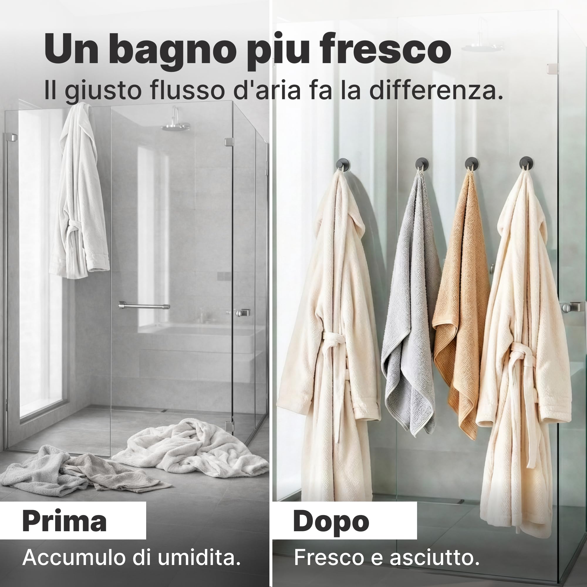 Minismus Set 6 Ganci Adesivi, Appendino da Muro in Acciaio Inox, Ganci Bagno senza Fori 5 kg, Appendiabiti da Parete con Pomello Rotondo