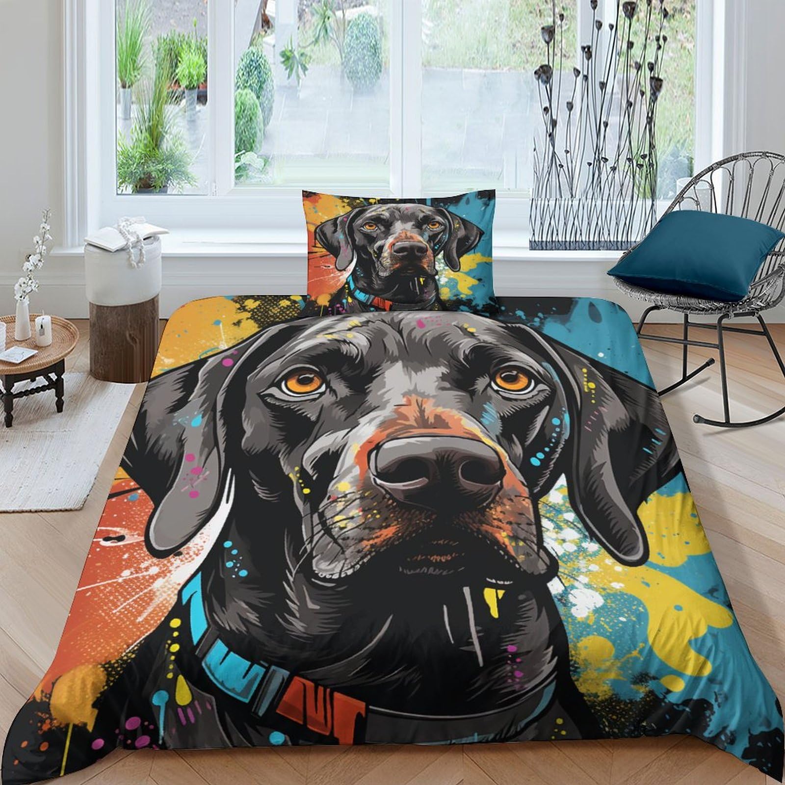 Parure de lit pointeur allemand microfibre respirante 3D