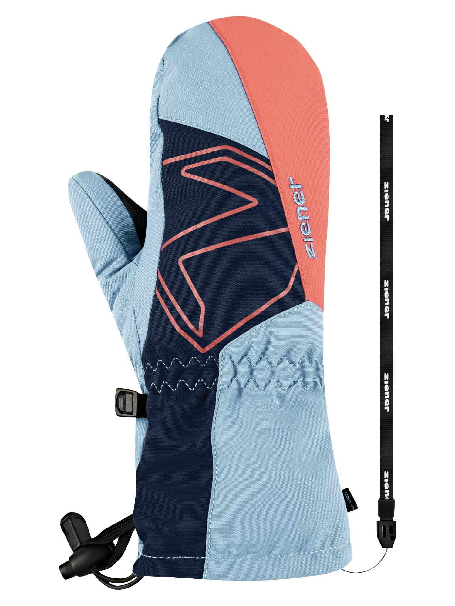 Ziener Lavalino-Z - Muffolo da sci per bambini, impermeabile, lana, extra caldo, Arctic Sky, 3,5