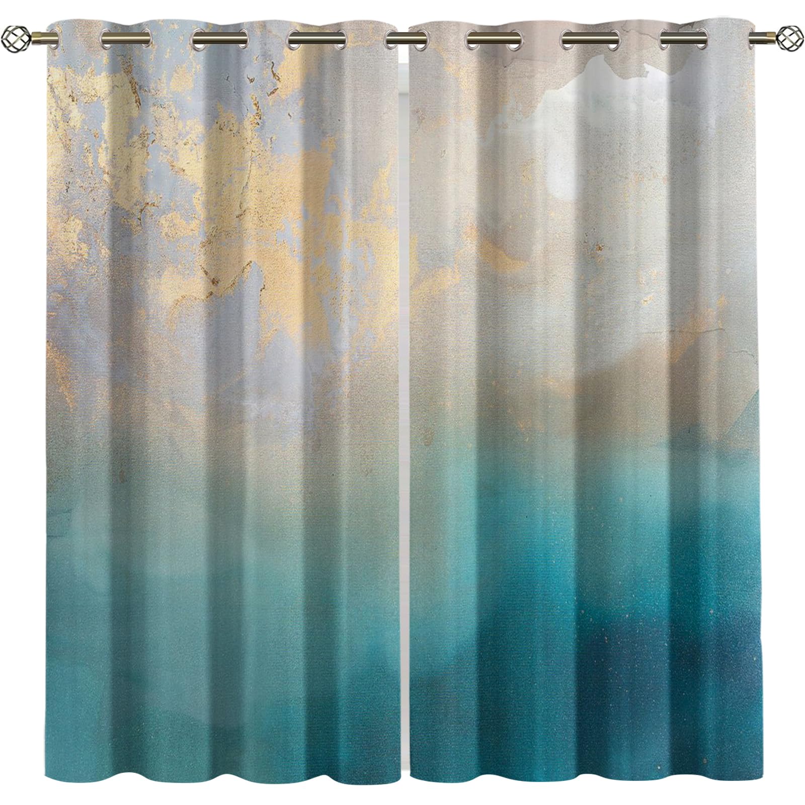 Verdunkelungsvorhang 2er-Set – Marineblau-weiße Marmoroptik, 140x160 Cm, Blickdicht & Schallschluckend Fürs Kinderzimmer