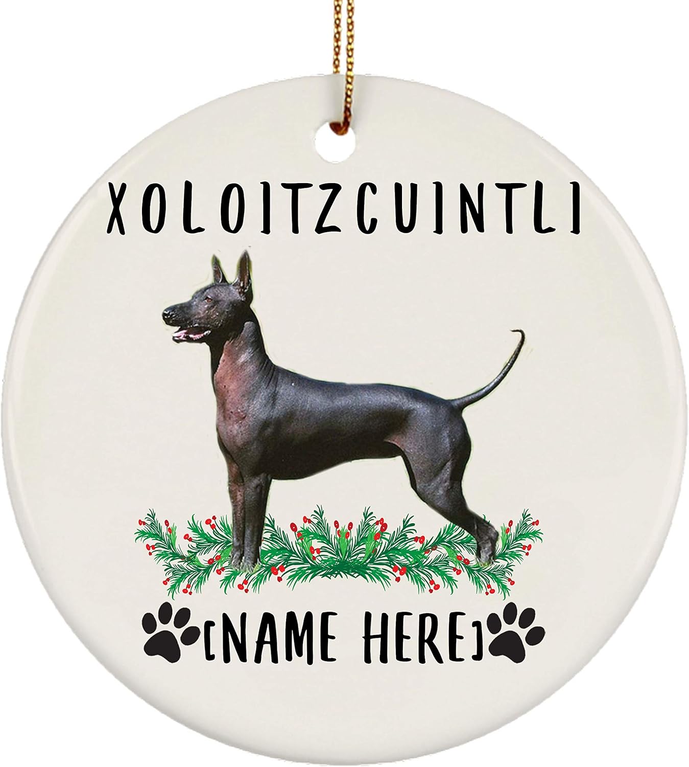 Xoloitzcuintli Black Dog Gifts 2023 Christmas Tree