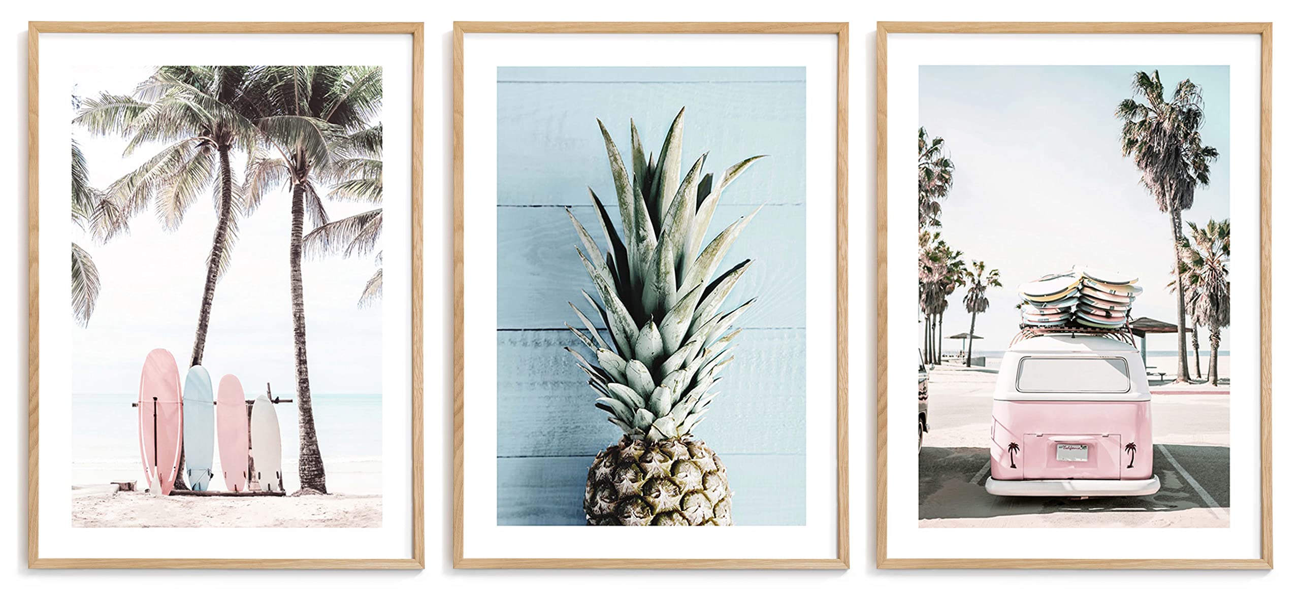 “California Dreams” Set - Wall Art - 3x Poster Set (each 30x40 cm) - Posters with beautiful Prints - Wall Decor - Motivational Posters