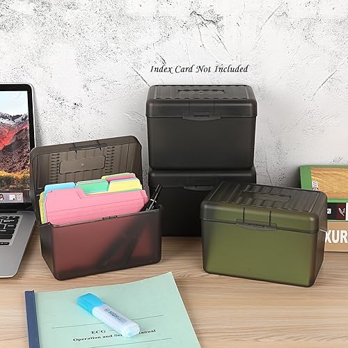 Miniatura 9 de BTSKY 1 paquete de caja de tarjetas de índice de 4 x 6 pulgadas, caja de tarjetas de índice, caja de tarjetas de recetas, organizador de