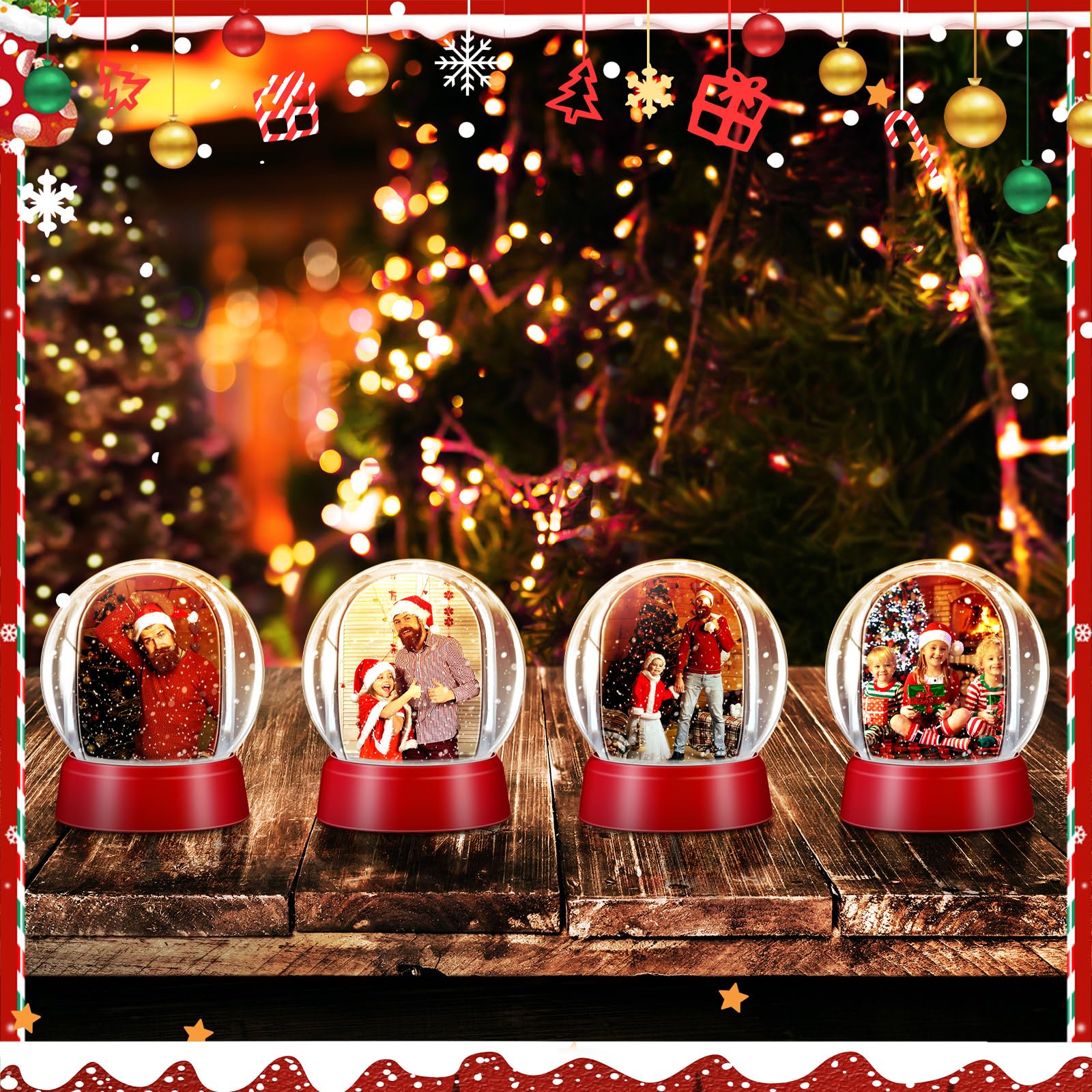 Snapklik.com : Wettarn 6 Pcs Photo Snow Globes DIY Crafts Clear Plastic ...