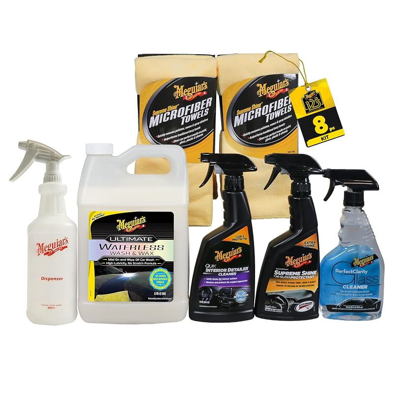 Kit Meguiar's G55241 de Lavagem a Seco e Cera Automotiva Ultimate Waterless Wash & Wax com Toalhas de Microfibra