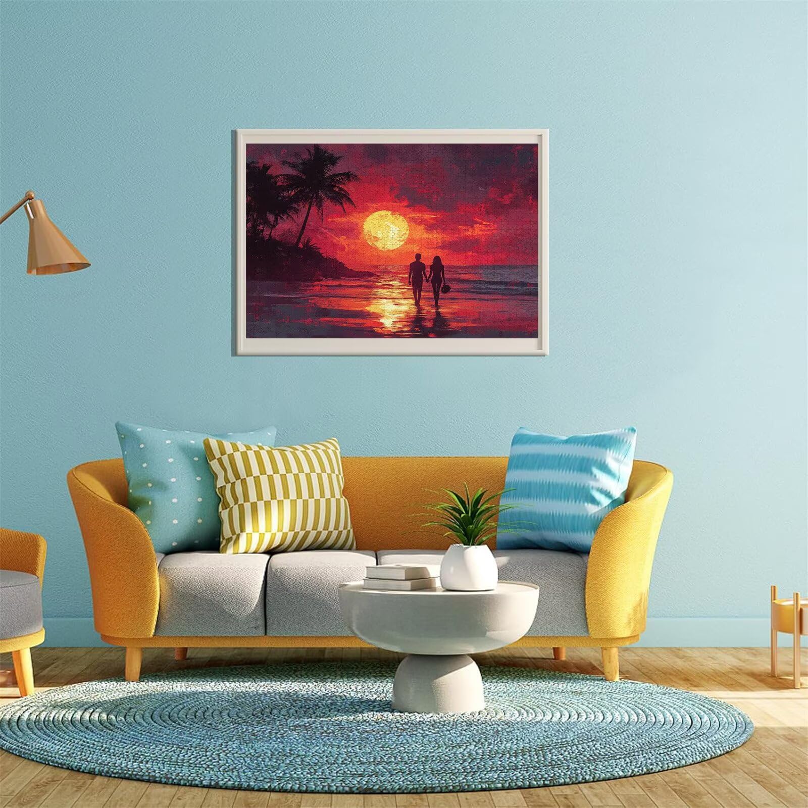 Tramonto Jigsaw Puzzle Adulti 2000 pezzi Jigsaw Puzzles Classici Arte Impossibili Grandi Dimensioni Coppia per Adulti e Ragazzi Divertimento Giochi Rilassamento e Intelligence, Regalo 70x99cm t-597