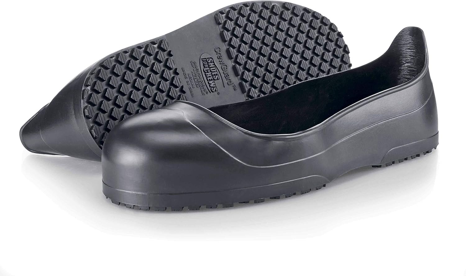 Shoes for Crews Crewguard Men's, Women's, Unisex Soft Toe or Steel Toe Slip Resistant Work Overshoes, Black