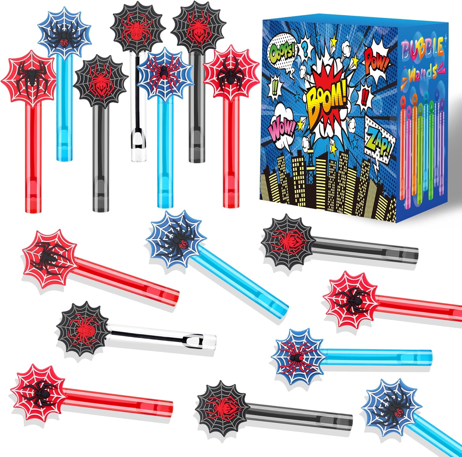 24PCS Bubble Wand for Party Favors Decorations Supplies Classroom Prizes Valentines Easter Halloween Christmas Bags Basket Stuffers Gifts