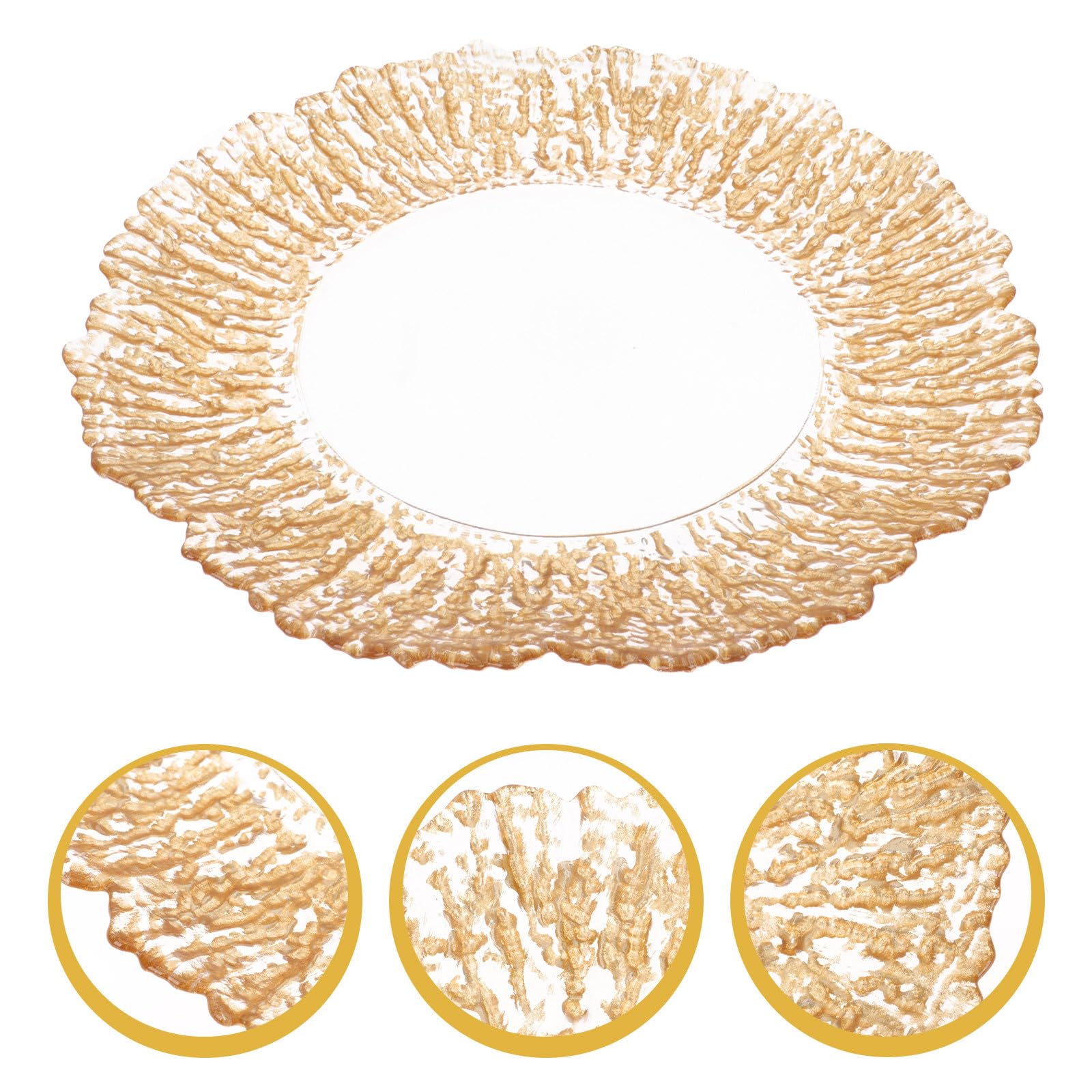 STOBAZA Bandeja Decorativa de Vidrio Dorado para Aperitivos y Dulces