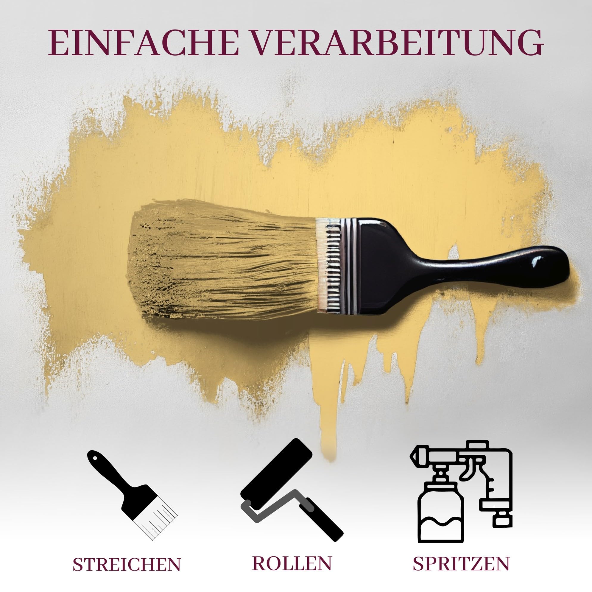 Peinture d'intérieur marron, taupe douce, peinture murale mate, lavable, peinture émulsion, faible odeur et sans solvant – Bidon de 2,5 l
