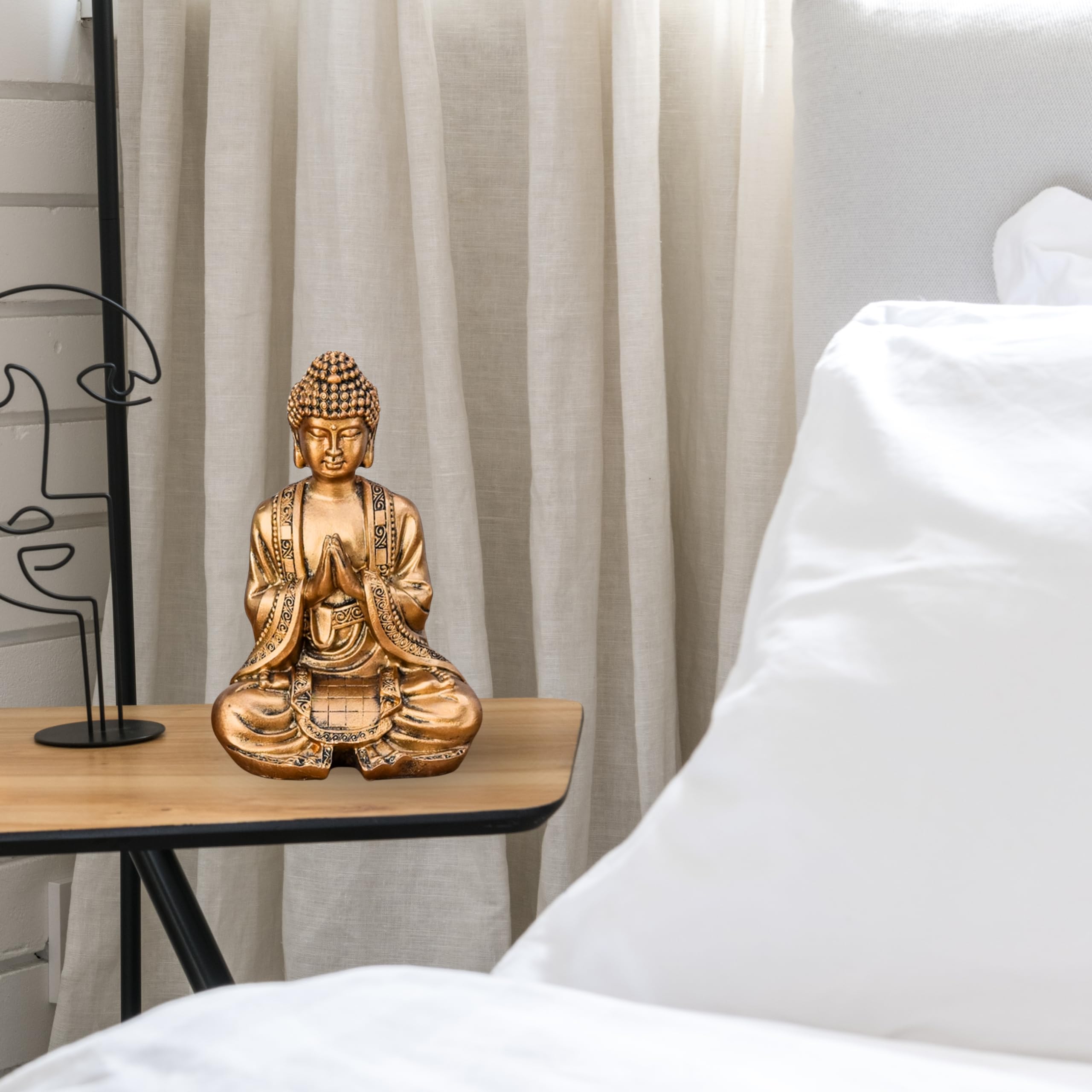 Statue Bouddha Or Méditation – Statuette Décoration Zen et Feng Shui – Apporte de la Spiritualité à Votre Intérieur et Une Ambiance Relaxante – Statue Porte-Bonheur – Hauteur: 12cm – Zen’Light