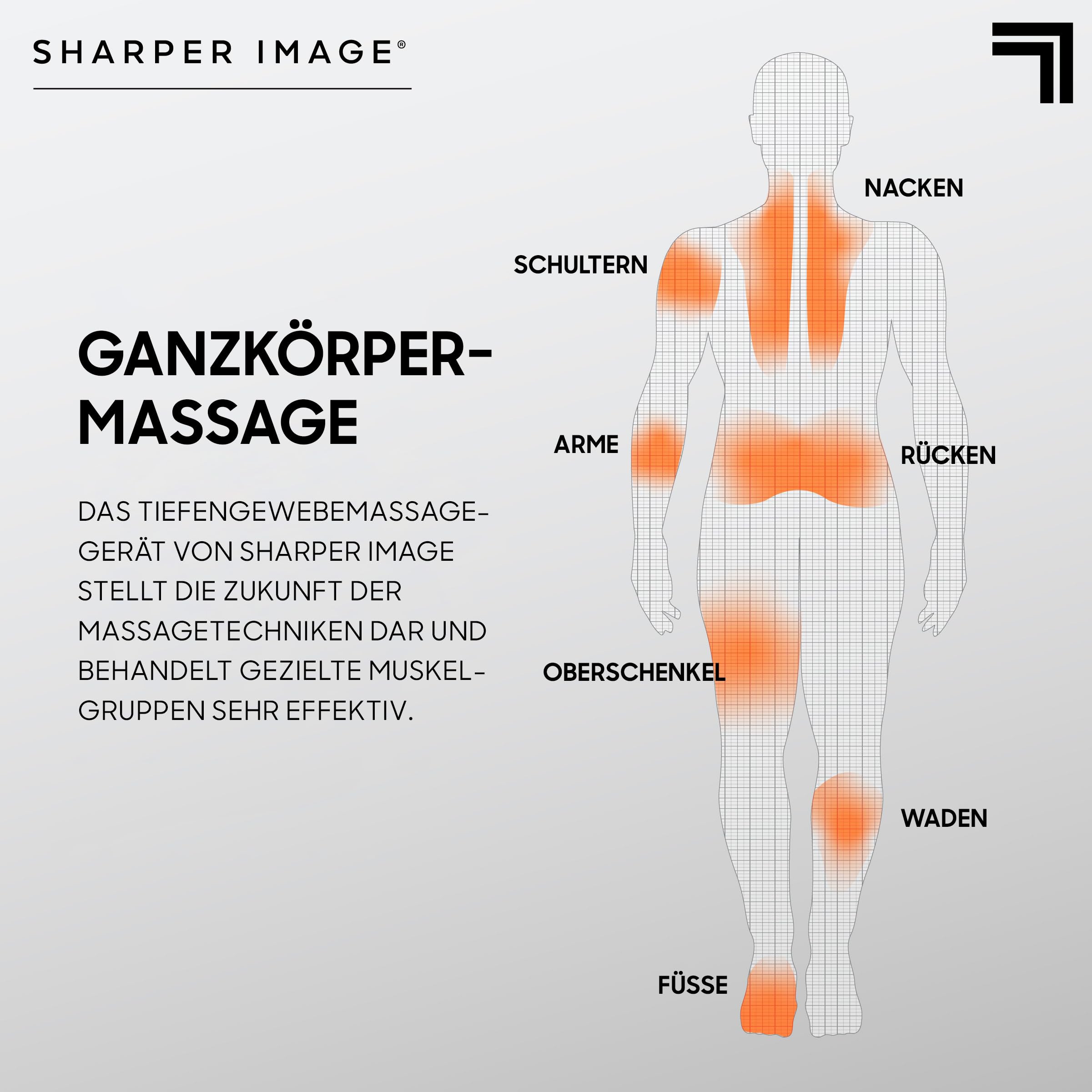 SHARPER IMAGE - Pistolet De Massage PowerBoost Pro Dual Node - Hot & Cold - 6 Vitesses - 6 Embouts - Appareil De Massage - Masseur Electrique - Douleur Musculaire - Récupération Post-Entrainement