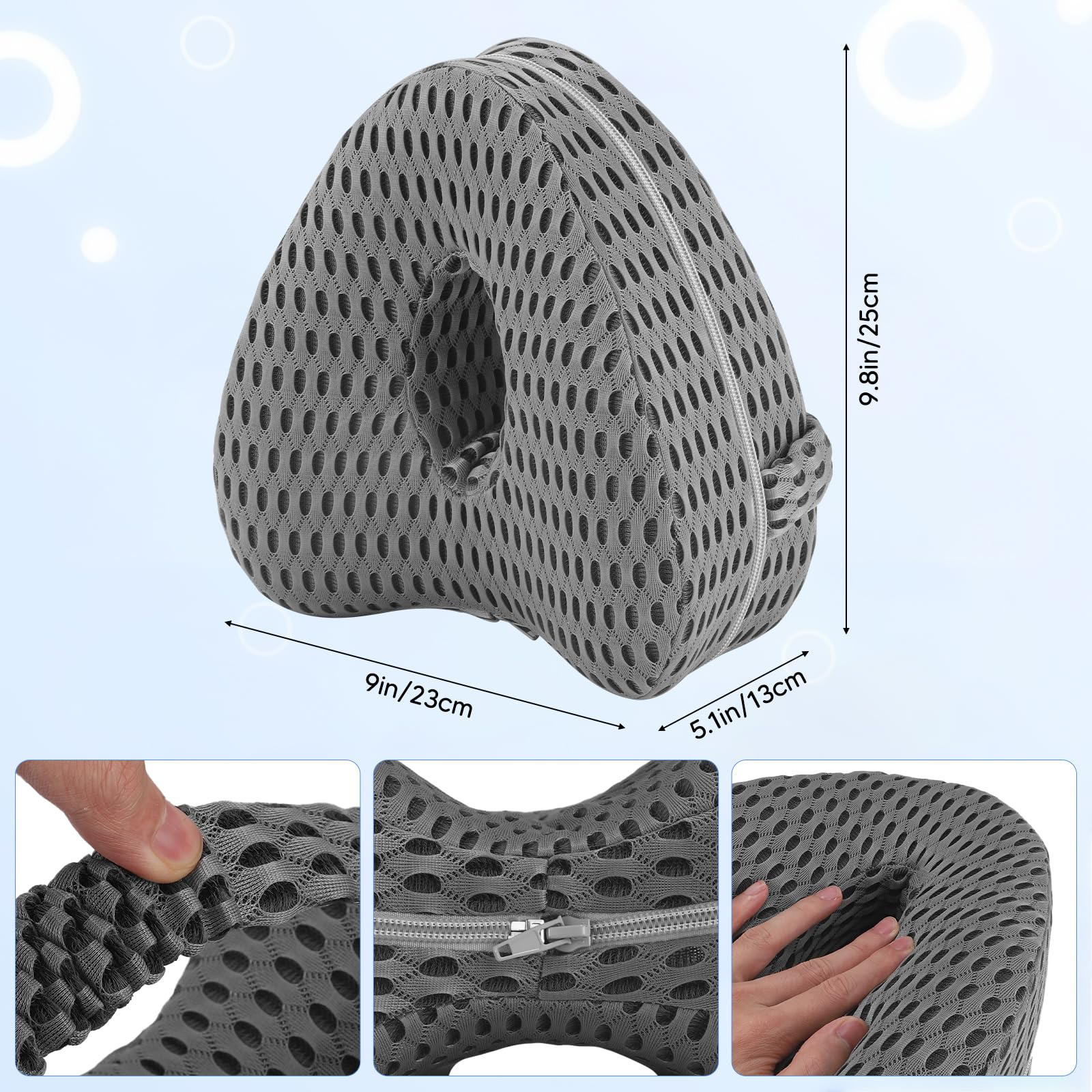 Almohada para Dormir de Lado, Almohada Piernas Dormir, Cojin Piernas Dormir, Almohada de Espuma Viscoelástica, Alivio del Dolor de Cadera, Espalda y Ciática