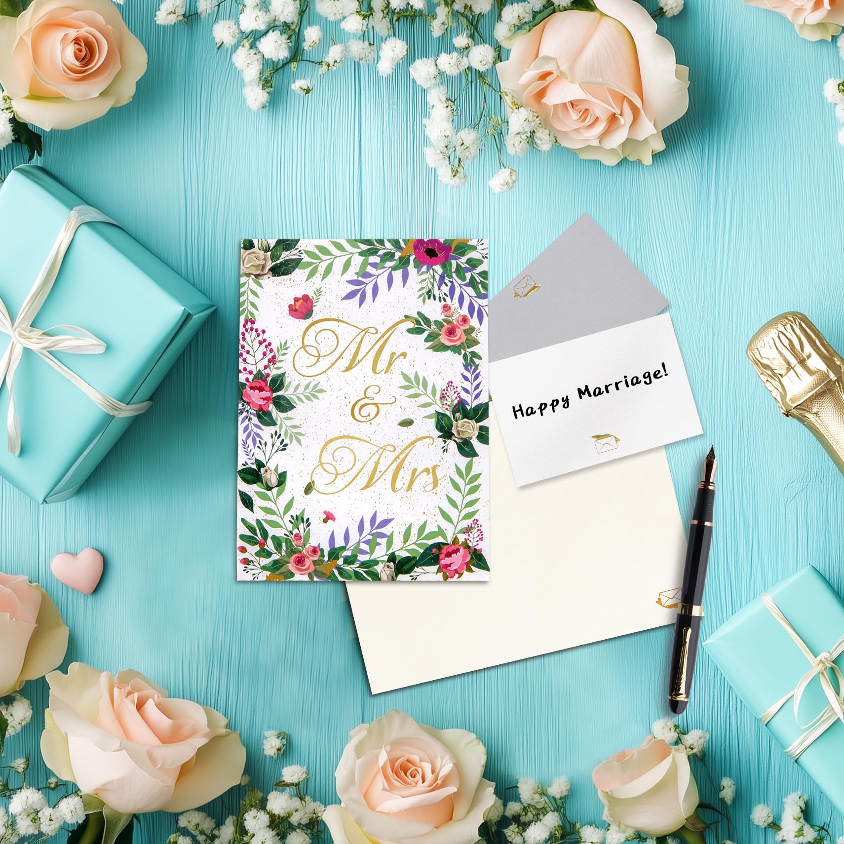 GREETING ART Pop Up Wedding Card, Mr and Mrs Wedding Card, Bridal Shower Card, Engagement Card, Mr & Mrs Card - Image 4