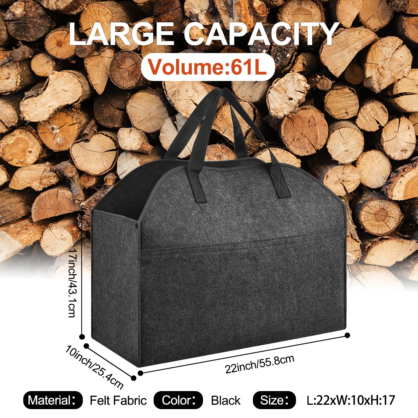 Borsa da viaggio resistente per legna da ardere