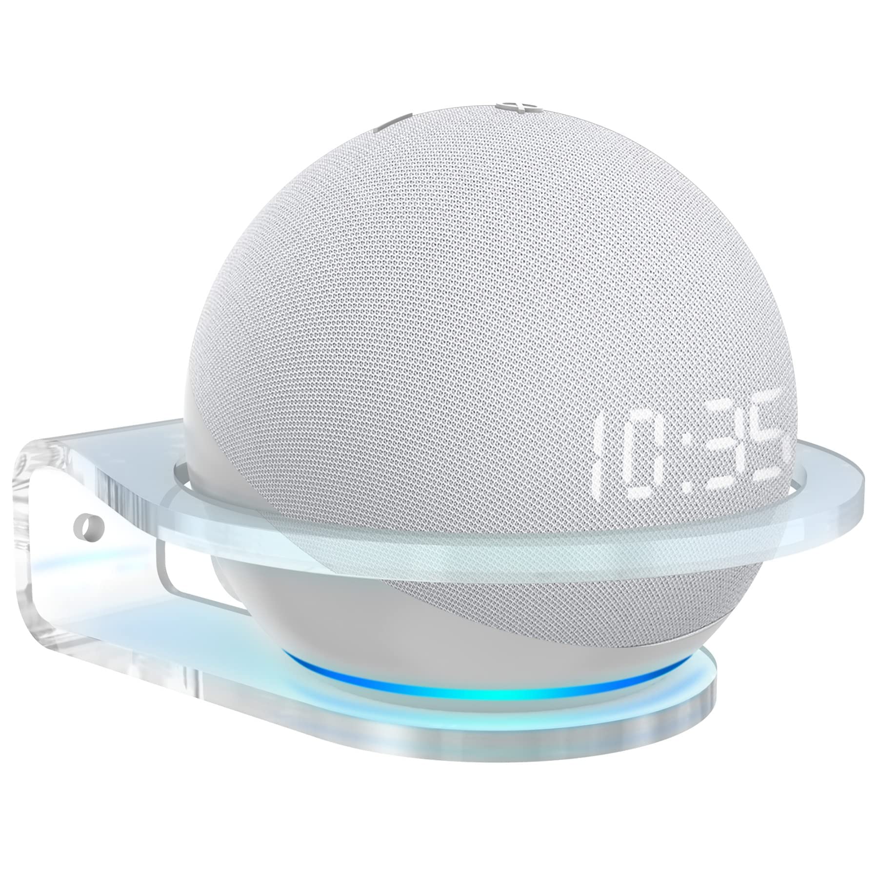 Dot5 Generation Wall Mount - All New 5th Gen Acrylic Holder, Space Saving Solution Bracket Shelf Compatible with Dot5 & Dot4 & Pop for Bedroom Living Room Bathroom(Clear)