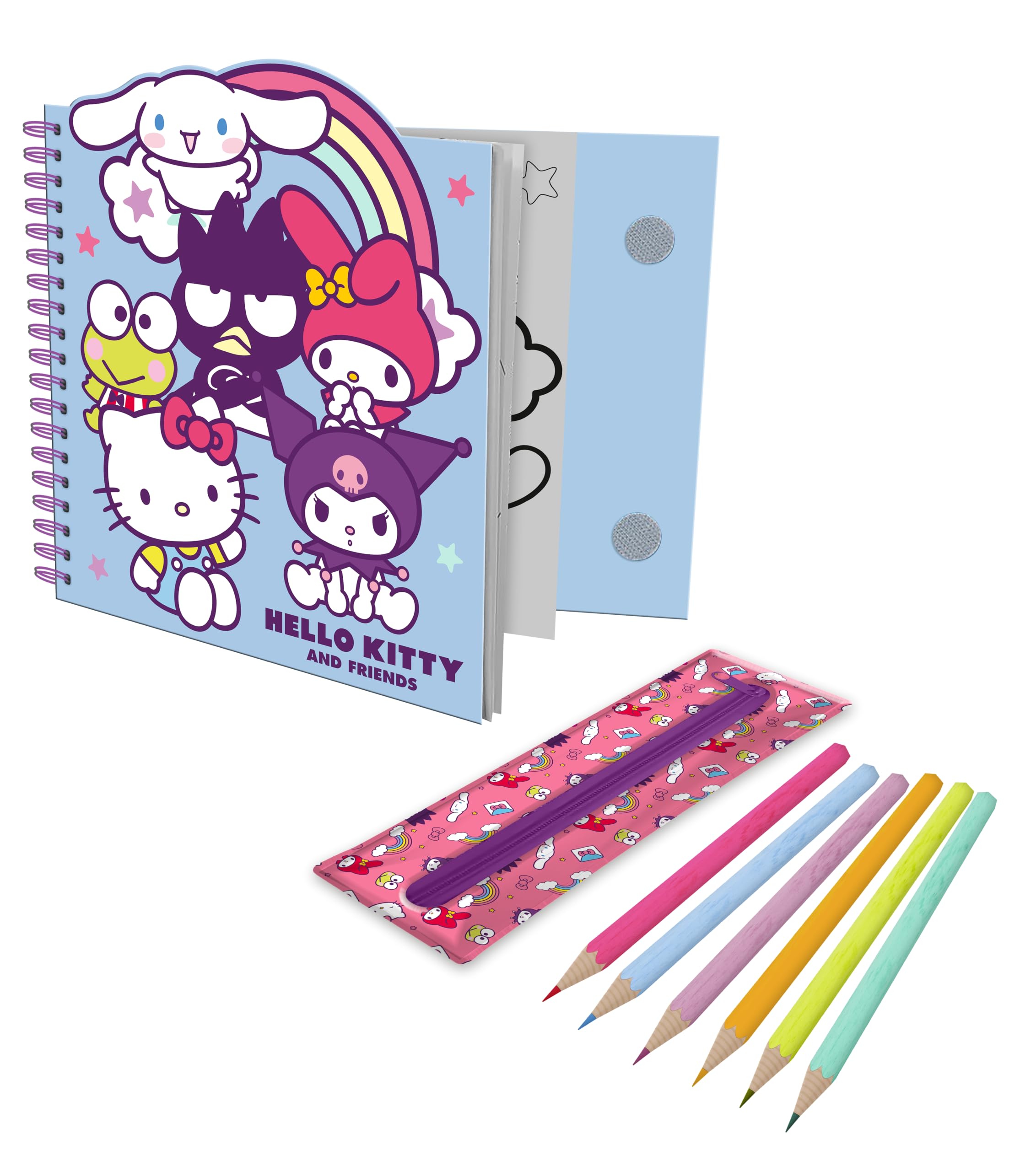 Kids Licensing - Cuaderno de Actividades con Estuche Removible Hello Kitty & Friends